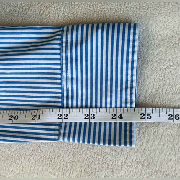 J.Crew Women’s M Blue White Stripe Long Sleeve Button Down Shirt Great Condition - Picture 8 of 8